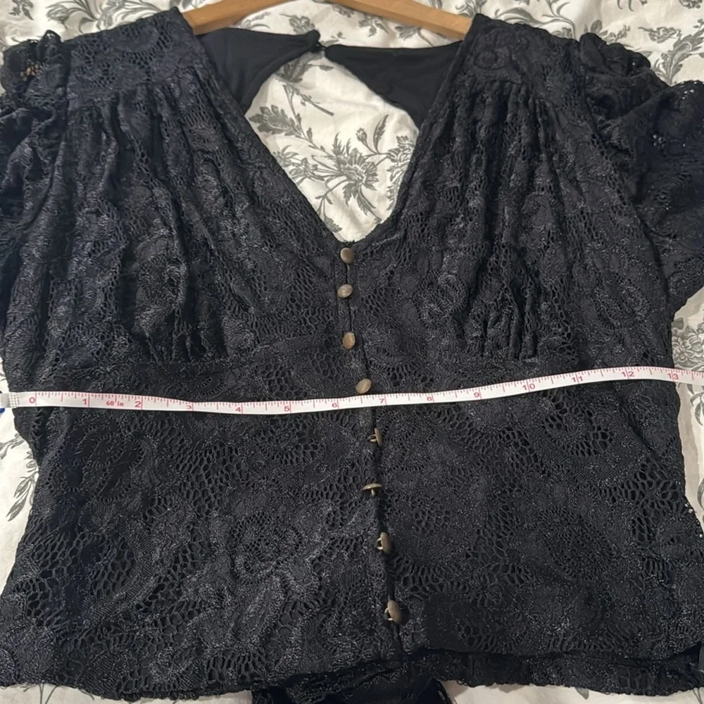 Anthropologie Black Lace Blouse